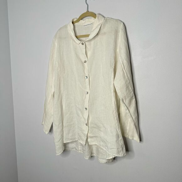 Bryn Walker 100% Linen put down shirt size large - Picture 2 of 7